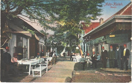 T2/T3 1913 Ada Kaleh, Bazár, Török üzletek és Kávézó, Katonák / Turkish Bazaar, Shops And Cafe, Soldiers (EK) - Non Classificati