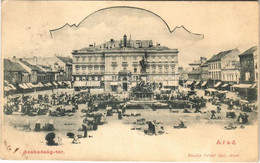 * T2/T3 1902 Arad, Szabadság Tér, Piac, üzletek. Kerpel Izsó Kiadása / Square, Market, Shops (EK) - Non Classificati