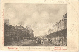 T2/T3 1903 Temesvár, Timisoara; Hunyady út. Moravetz Gyula Kiadása / Street (EK) - Unclassified