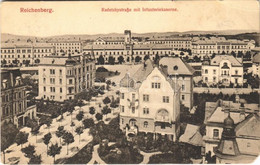 T4 1916 Liberec, Reichenberg; Radetzkystraße Mit Infanteriekaserne / K.u.K. Military Infantry Barracks + "K.u.K. Reserve - Unclassified