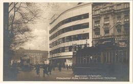 ** T1/T2 Berlin, Potsdamer-Ecke Linkstr. Conditorei Telschow, Berliner-Verkehr / Street View, Autobus, Automobile, Tram, - Unclassified