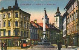 ** T3 Ljubljana, Laibach; Mestni Trg / Square, Tram (crease) - Non Classificati