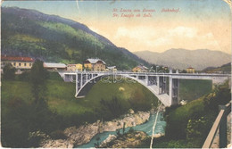 T3/T4 1917 Most Na Soci, Sveta Lucija, Santa Lucia D'Isonzo; Bahnhof / Railway Station, Bridge + "K.U.K. KRIEGSMARINE SM - Non Classificati
