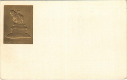 ** T2/T3 Nemzeti Áldozatkészség Szobor Segélylap / WWI Austro-Hungarian K.u.K. Military Charity Fund, Golden Emb. (EK) - Unclassified