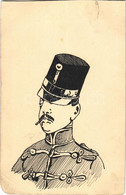 T4 1908 Austro-Hungarian K.u.K. Military Hand-drawn Art Postcard (vágott / Cut) - Unclassified