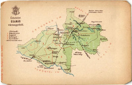 ** T4 Csanád Vármegye Térképe. Kiadja Károlyi Gy. / Map Of Csanád County (EM) - Unclassified