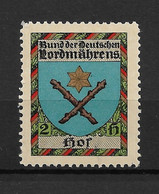 Germany, Bund Der Deutschen Nordmährens, Coat Of Arms Of Hof, Lacquer, VF MNH**OG, STOCK IMAGE !! ASK ! - Timbres