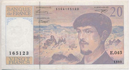 Franciaország 1993. 20Fr T:III Szakadás France 1993. 20 Francs C:F Tear - Non Classificati