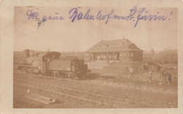 Carte Postale Photo SAINT-JUVIN-08-Ardennes-Argonne-GARE-Bahnhof Train Militaire Allemand-FELDPOST Guerre 1914-1918 - Andere & Zonder Classificatie
