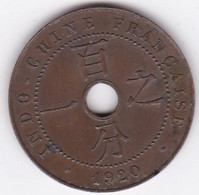 INDOCHINE. 1 CENT 1920 A. BRONZE - Indochine