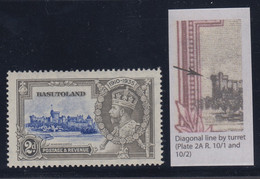 Basutoland, SG 12f, MNH "Diagonal Line By Turret" Variety - 1933-1964 Colonie Britannique