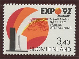 EU Séville - Finlande - Finnland - Finland 1992 Y&T N°1131  - Michel N°1165 *** - 3,40m Logo Et Pavillon Finlandais - 1992 – Sevilla (Spanje)