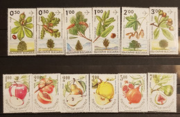 BULGARIA 1992&1993 RARE TREE SPECIES &FRUIT 2 COMPLET SETS PERFORED MNH - Neufs