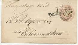 GB 1844 QV 1d Pink Postal Stationery Env Tied By Numeral Cancel "71" LOCAL PMK - Storia Postale