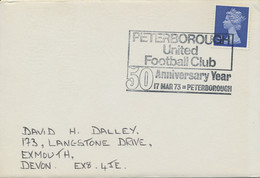 GB 1973 Peterborough United Football Club 50 Anniversary Year Peterborough - Storia Postale