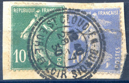 France TAD Perlé ST CLOUD EN DUNOIS 28.7.1930 Sur Semeuses - (F094) - 1906-38 Semeuse Camée