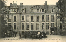Rennes * Guerre Européenne 1914 * Faculté Droit * Hôpital Militaire Complémentaire N°41 * La Cour D'honneur * Automobile - Rennes
