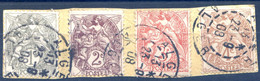 France N°107, 108, 109 Et 110 TAD ALGER, Alger 23.8.1908 Sur Fragment - (F093) - 1900-29 Blanc