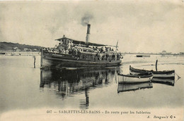 La Seyne Sur Mer * Sablettes Les Bains * Bateau Vapeur , En Route Pour Les Sablettes - La Seyne-sur-Mer