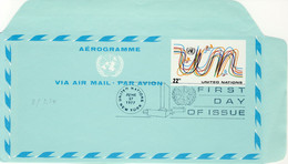 4 Stck. Luftpostfaltbriefe 1977/1987 (gestempelt) UNO NY Ganzs. - Luchtpost