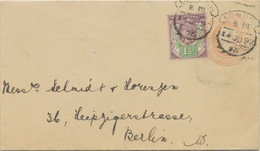 GB 1897 QV 1D Rosepostal Stationery Env Uprated W Jubilee 1 1/2D BOTH PERFINS R! - Gezähnt (perforiert)