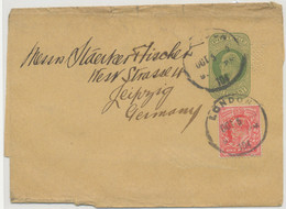 GB POSTAL STATIONERY PERFINS 1905 King EVII ½D Yellowgreen Wrapper PERFIN "C&S - Gezähnt (perforiert)