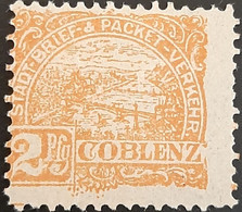 Germany Stadtpost/Privatpost Koblenz 1895 2Pfg Michel1 Unused - Posta Privata