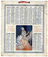 CALENDRIER GF 1923 - Grands Magasins Parfumeries Herboristeries, Produits DERMIS Rue Aubriot Paris - Grand Format : 1921-40