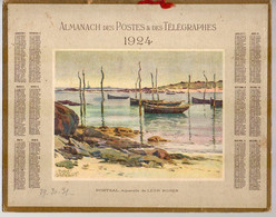 CALENDRIER GF 1924 - PORTSAL Aquarelle De Léon Roger, Imprimeur Oberthur Rennes - Grossformat : 1921-40