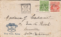 1933- Cover From Sydney To New-Caledonia  Fr. 3 Pence ( 2 +1 ) - Cartas & Documentos