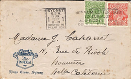 1933- Cover From Sydney To New-Caledonia  Fr. 3 Pence ( 2 +1 ) - Lettres & Documents