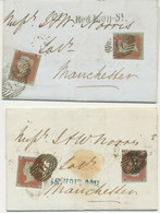 GB „Red Lion-St.“ In BLACK And BLUE (HOLBORN, LONDON WC) Two VF LATE FEE Cover - Storia Postale