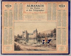 CALENDRIER GF 1924 - Chasse à Courre Au Château De Trécesson Morbihan, Imprimeur Oberthur Rennes - Grand Format : 1921-40