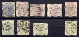 GB 1883/4 QV Definitives "Lilac & Greens" 1/2D - 1Sh. (no 9D), VFU GBP 1,240.- - Used Stamps