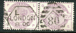 GB 1884 QV 2 1/2 D Purple-violet ('LP-LQ') VFU MAJOR VARIETY COLOR MISSING - Usati