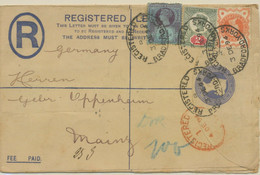 GB 1894 QV 2D PS Uprated Jubilee ½D 2D 2½D Jubilee REGISTERED / BRADFORD.YORKS - Lettres & Documents