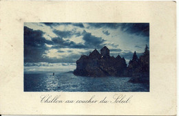 03 - 2021 - SUISSE - CANTON DE VAUD - VEYTAUX - CHILLON  Colorisée - Château De - Coucher De Soleil - Veytaux