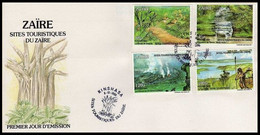 FDC (1414/1417) NON EMIS/ NIET UITGEGEVEN - Sites Touristiques / Toeristische Zichten, Surcharge "12-06-92 …"  - ZAÏRE - 1990-1996