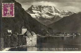 03 - 2021 - SUISSE - CANTON DE VAUD - VEYTAUX - CHILLON  CPSM PF Ou GF NB - Château De - Dents Du Midi - Veytaux