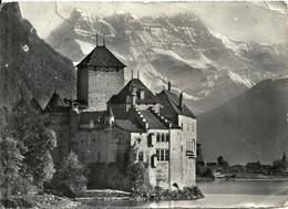 03 - 2021 - SUISSE - CANTON DE VAUD - VEYTAUX - CHILLON  CPSM PF Ou GF NB - Château De - Dents Du Midi - Petite Déchirur - Veytaux