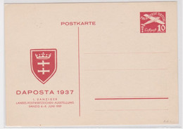 89581 Ganzsachen Ak Danzig DAPOSTA 1937 - Postwaardestukken