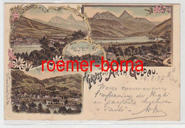 73897 Ak Lithographie Gruß Aus Arth Goldau Schweiz 1897 - Arth