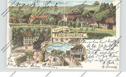 0-5401 HELBEDÜNDORF - FRIEDRICHSRODE, Lithographie, Mittelknick - Sondershausen