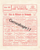50 0336 AGON COUTAINVILLE PLAGE MANCHE Programme Des Fetes De 1933 FETE MILLENAIRE DE NORMANDIE Fetes - Tourism Brochures