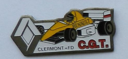 SY205 Pin's Syndicat CGT Renault Formule 1 F1 Clermont Ferrand FD Puy-de-Dôme Qualité Eaf Achat Immédiat - Renault