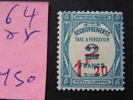 Tax No 64  Neuf ** - 1859-1959 Covers & Documents