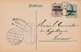 Carte Entier Postal + OC1 Cachet Censure Militaire - Occupation Allemande