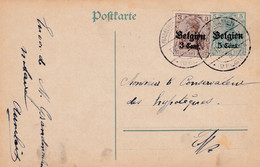 Carte Entier Postal + OC1 Namur - Occupation Allemande