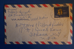 L26 NEDERLAND ANTILLES BELLE LETTRE 1968 PAR AVION ST EULALIUS POUR USA + AFFRANCHISSEMENT PLAISANT - Curaçao, Nederlandse Antillen, Aruba