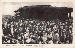 11404"AFRICA ORIENTALE-ASMARA-CHIESA ABISSINA"ANIMATA-VERA FOTO-CART NON SPED. - Eritrea